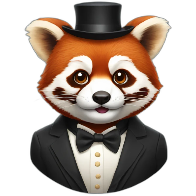 Red panda wearing monocles emoji