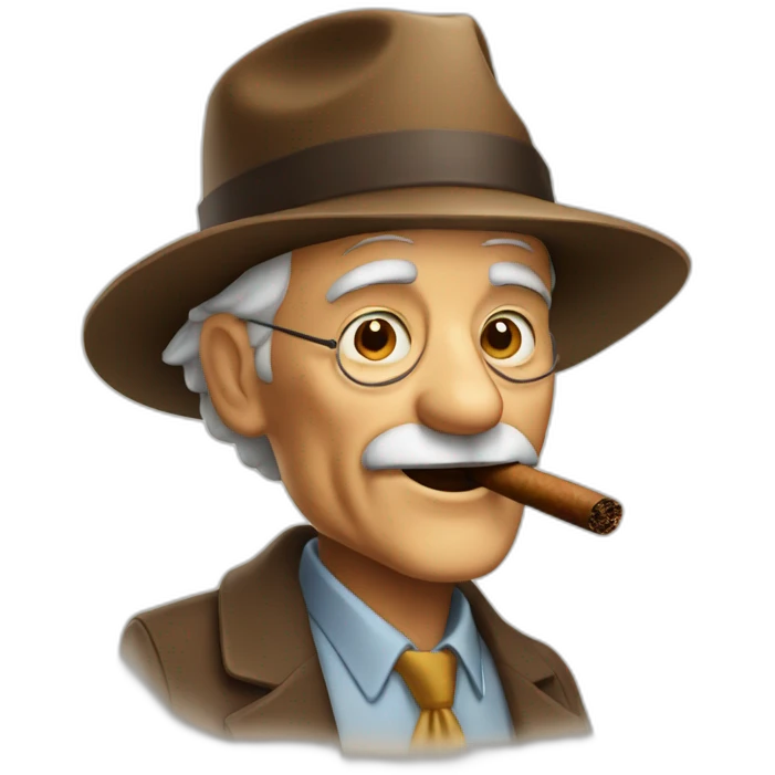 Old man with a cigar and a hat  emoji