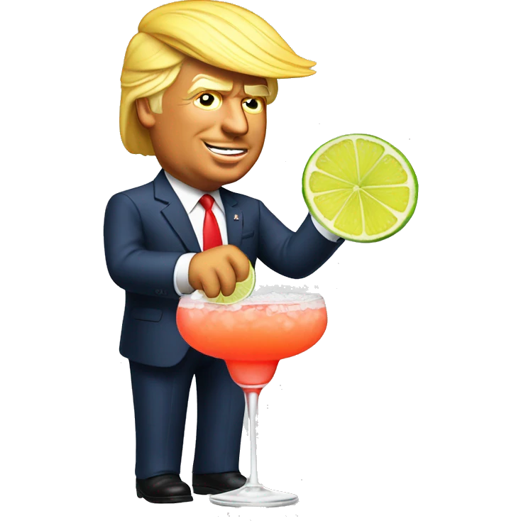 donald trump with a margarita emoji