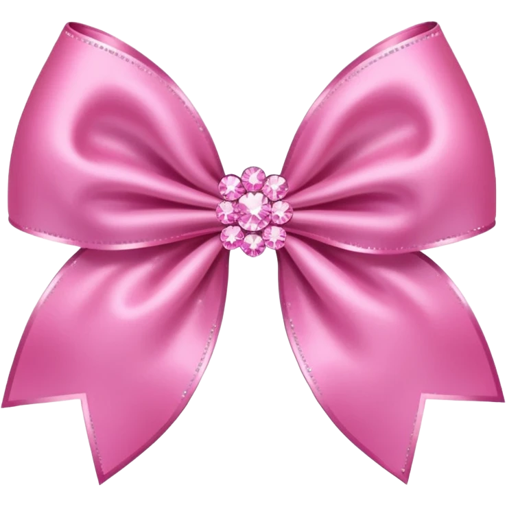 super light Pink bow with sparkles rhinestones  emoji