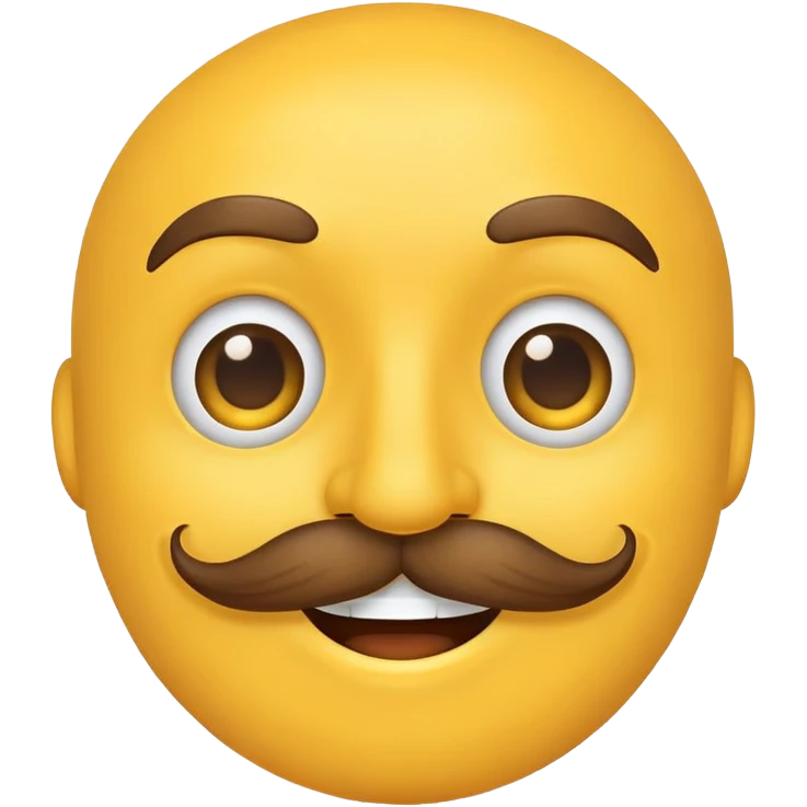 smiling emoji with mustache emoji