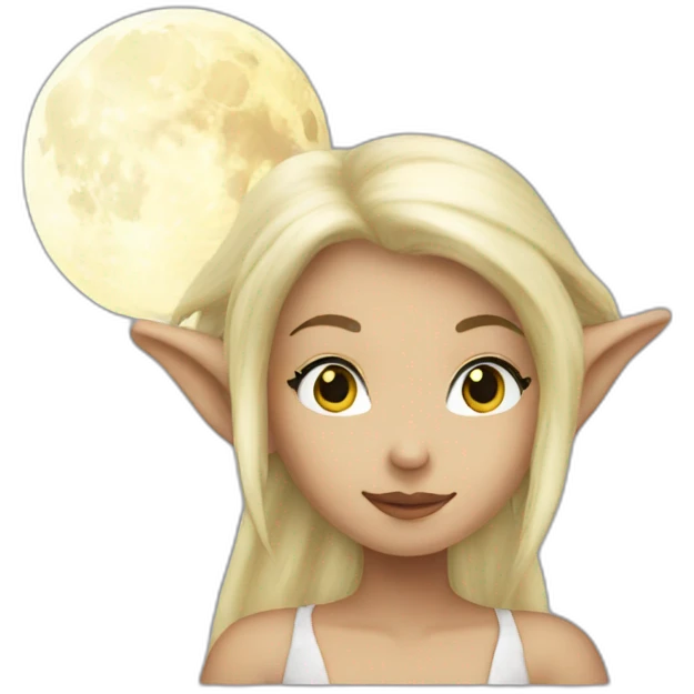 Blondie elf with moon emoji