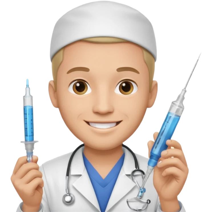 male nurse holding syringe emoji