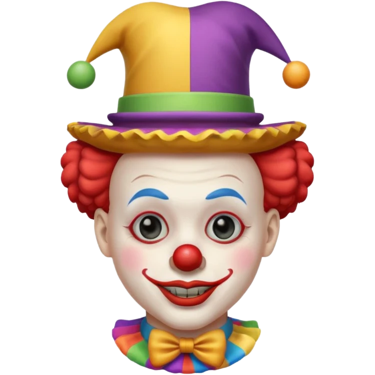 Clown with tiny colorful hat, half body emoji
