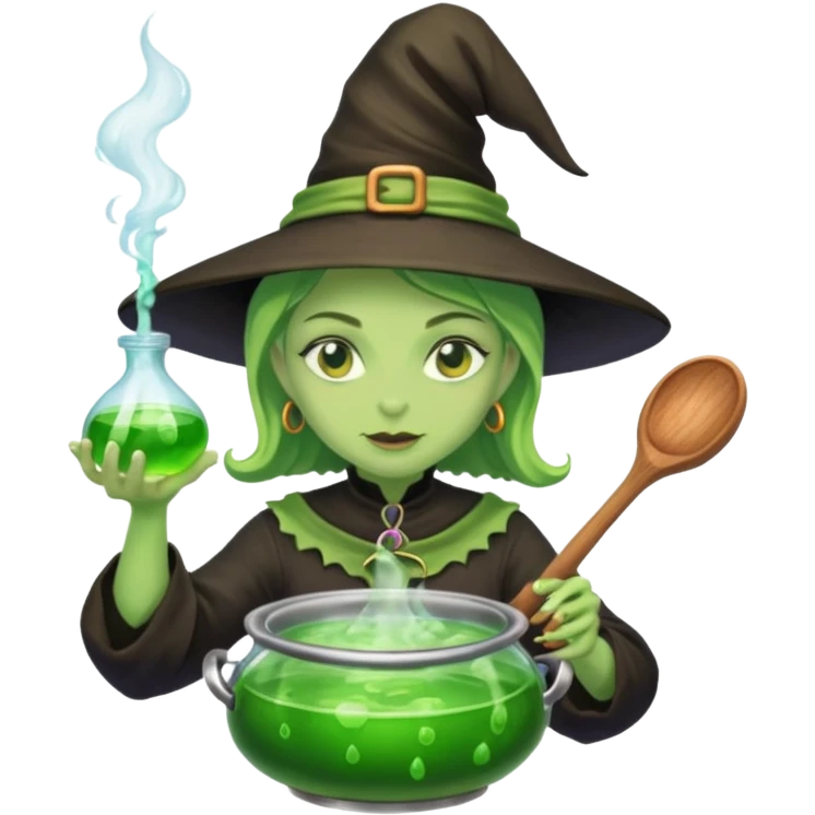 green witch cooking potion emoji