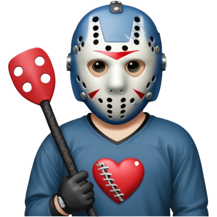 Jason Voorhees, looking cute, looks like he is in love, holding hands emoji