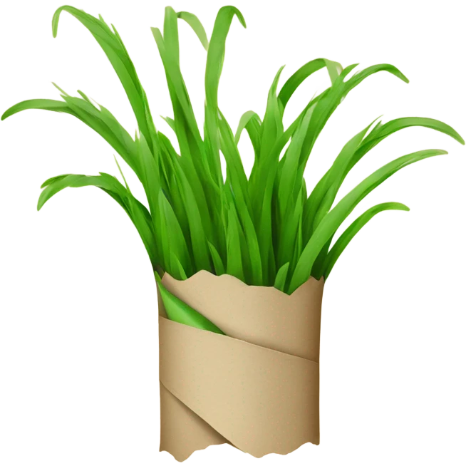 grass rolled into paper emoji