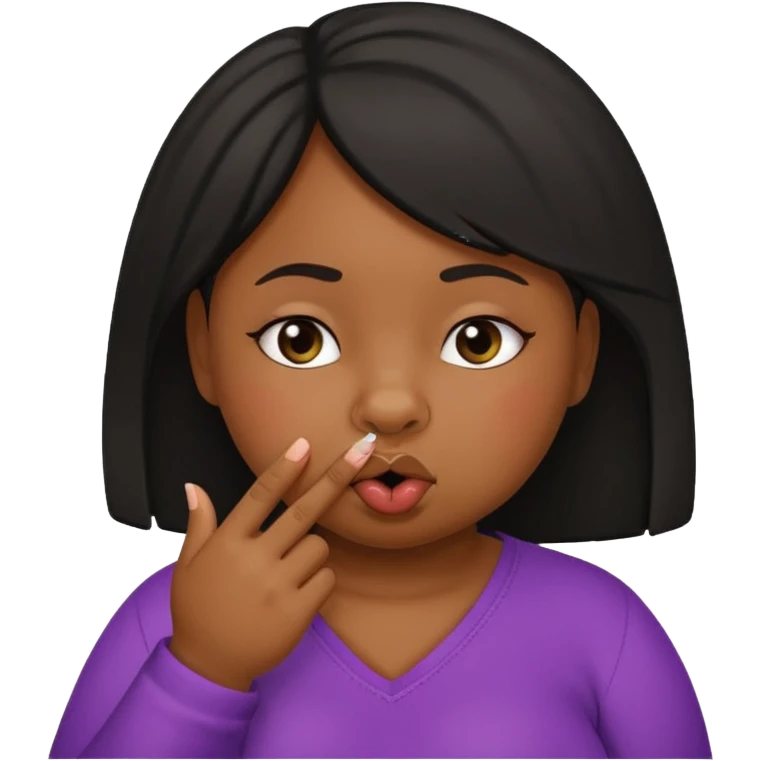 Fat black girl picking her nose can you have her finger in her nose emoji