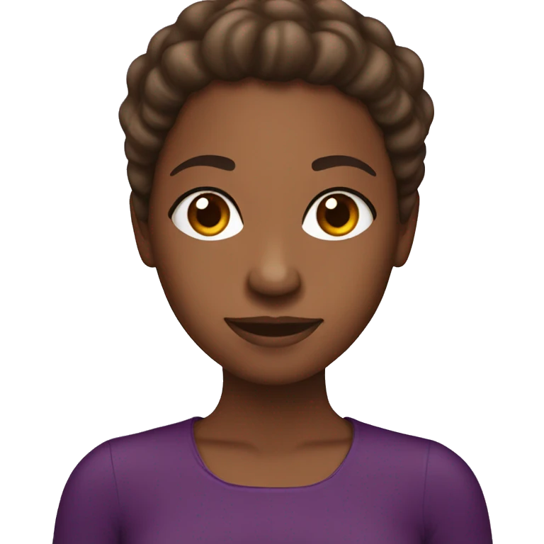 Brownskin girl with aubergine emoji