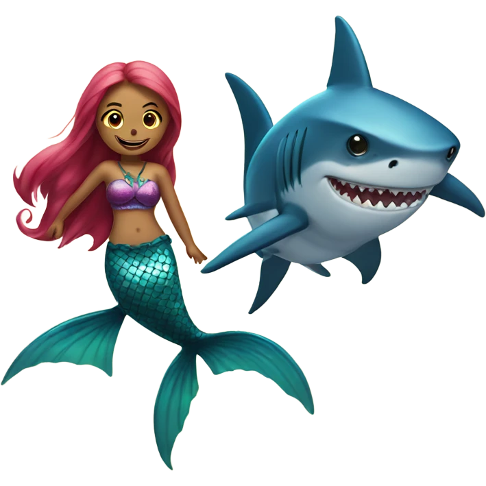 Shark and mermaid  emoji