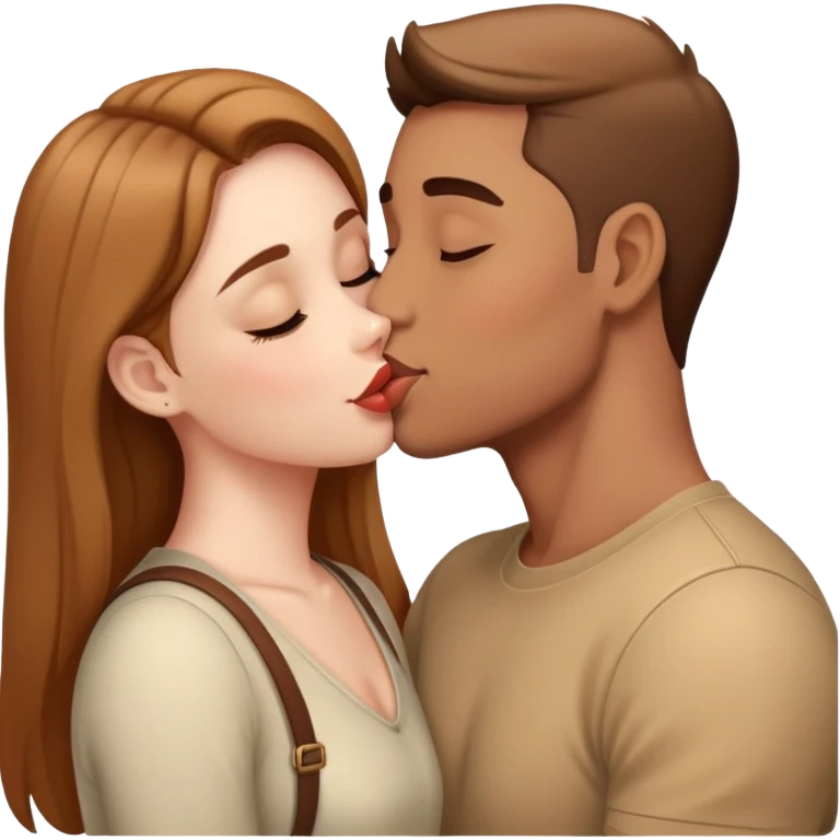 Girl kissing guy emoji