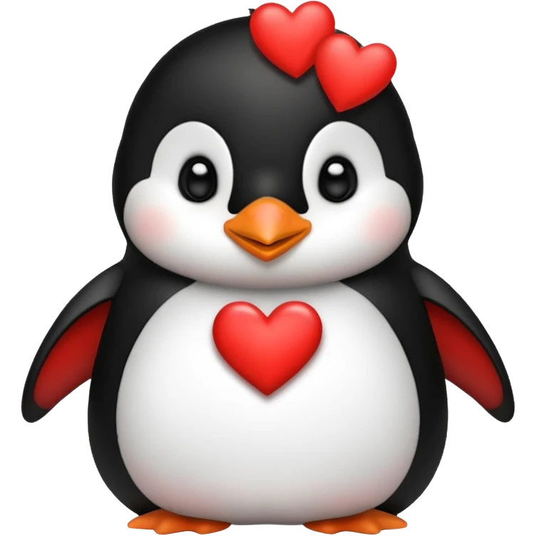 Cute penguin with alots of heart emoji