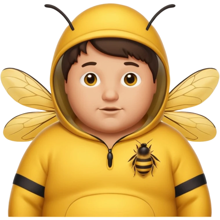 Chubby brunette guy in bee suit  emoji