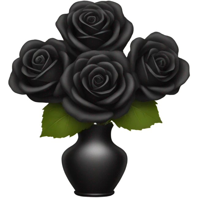 Black rose bouquet in vase emoji