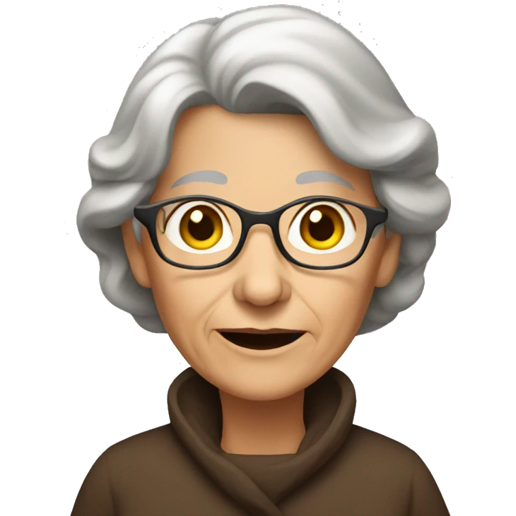 old woman with brown hair emoji