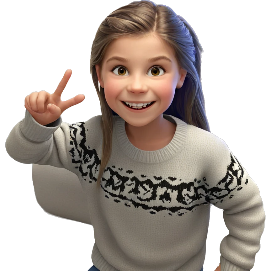 smiling girl in cozy sweater emoji