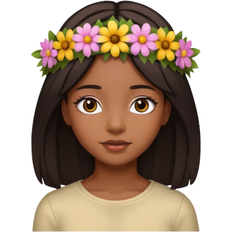 An black girl beatful with strait hai emoji