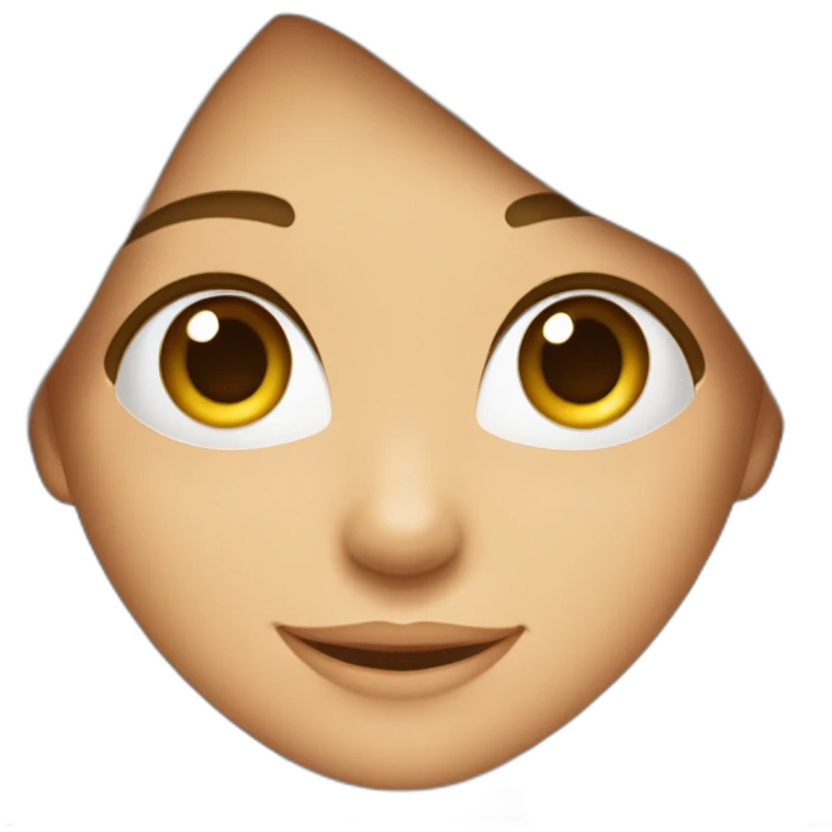 Cara de una chica con pelo marrón y mechones rubio, tez amarronada y sonriente emoji