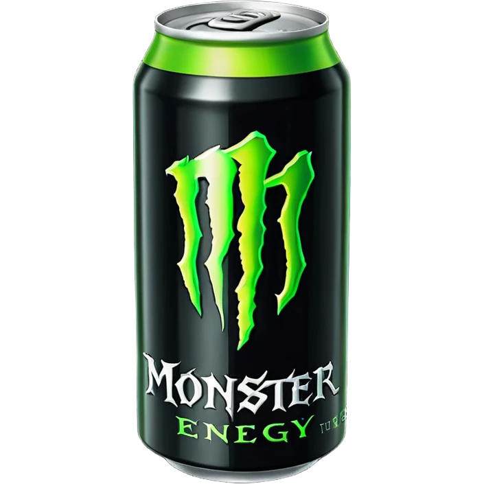 Monster energy Black can with green logo  emoji