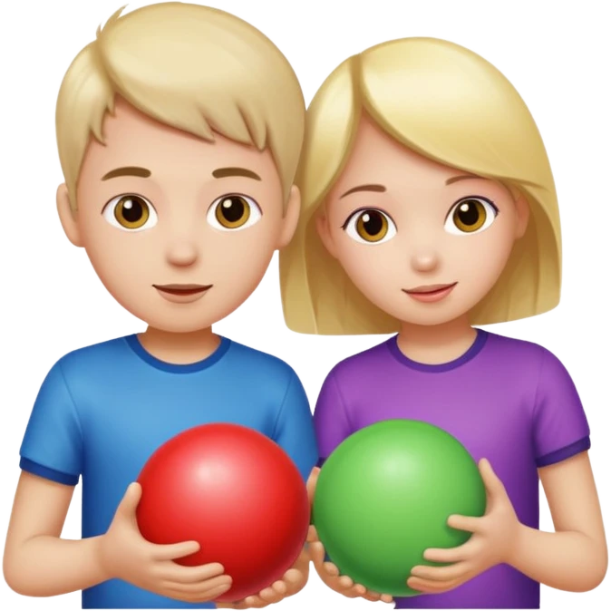 Naked boy and girl with balls and Virgina  emoji