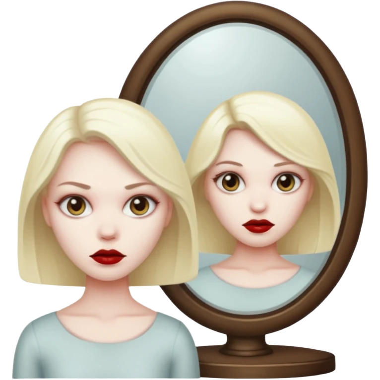 Killer behind woman on mirror emoji