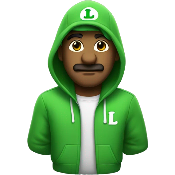 Luigi in a hoodie  emoji