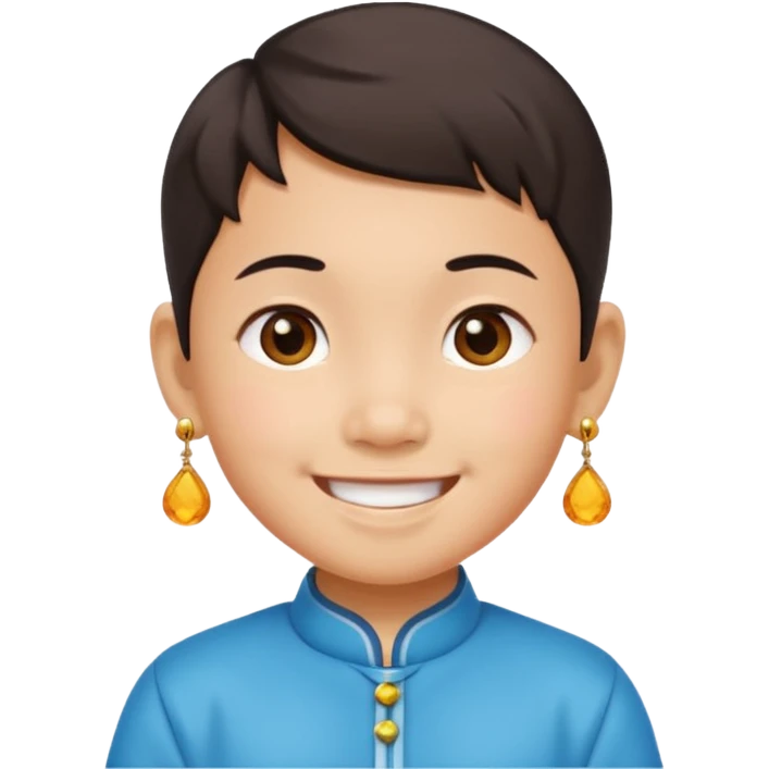 zesty short chinese kid with earings emoji