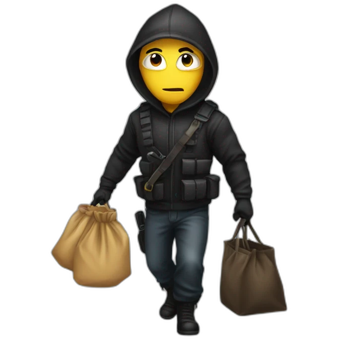 Robber with bag emoji