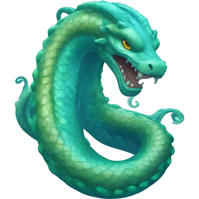 Christian Mythical serpent leviathan in 🌊 with blue horns emoji