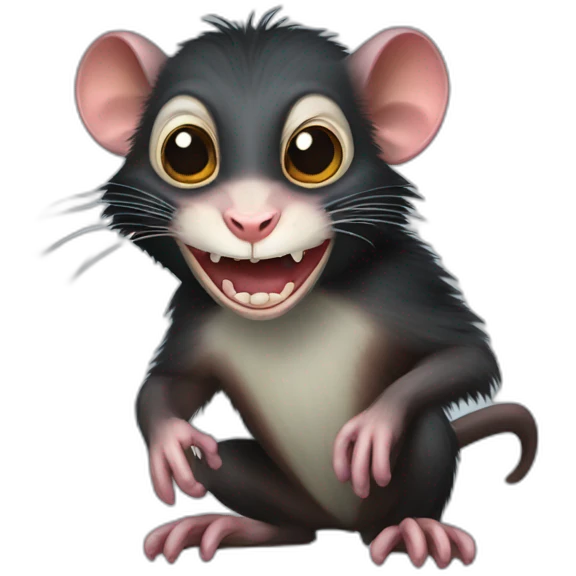 sumatran monkeyrat with vampire teeth emoji
