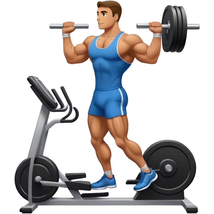 bodybuilder cardio in gym emoji