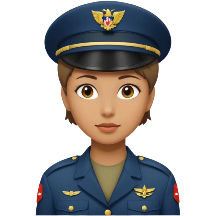 female soldier hair style with out cap emoji