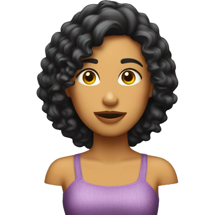 chica de cabellcabello rizado emoji