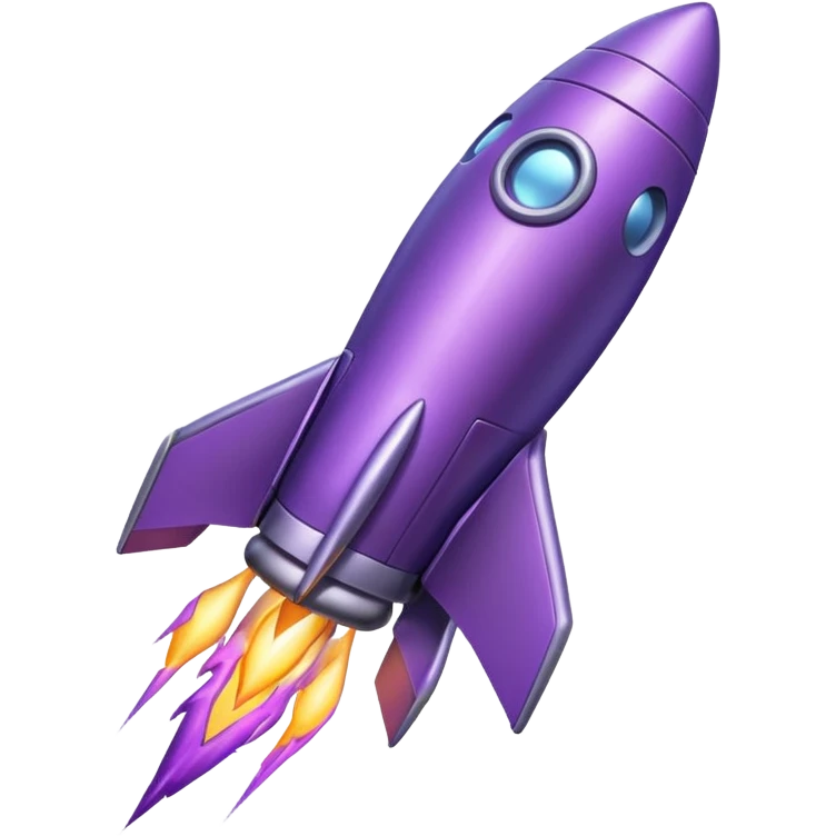 purple rocket emoji