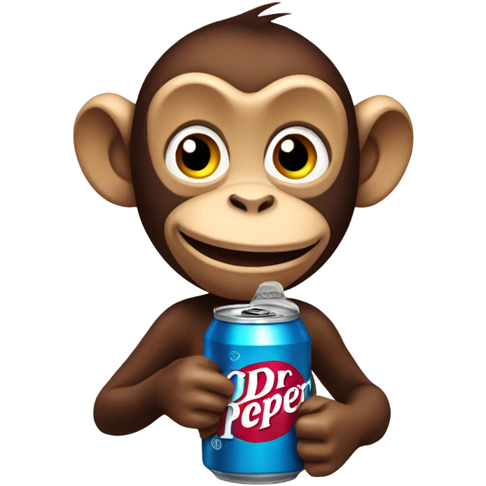 Monkey with Dr Pepper emoji