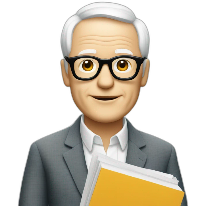 dieter rams holding a typeface emoji
