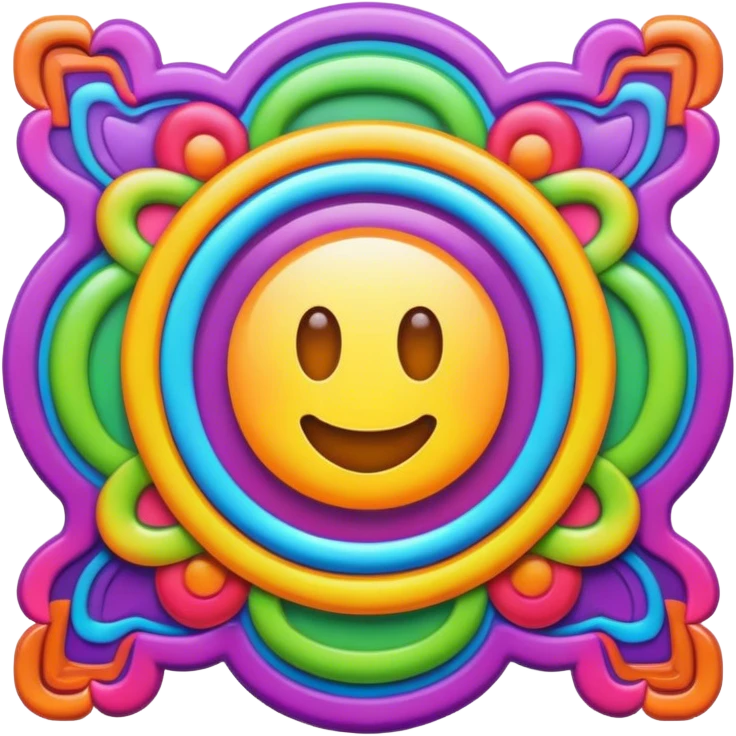 Psychedelic colored Border line emoji