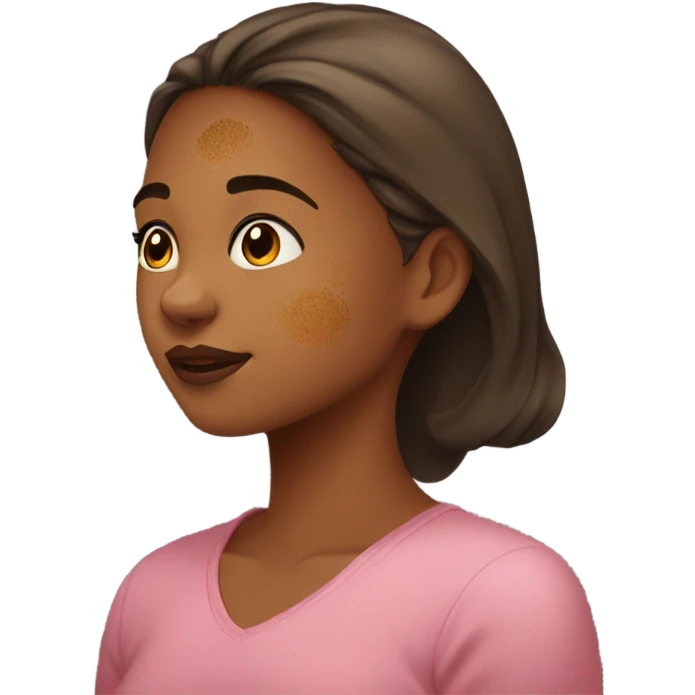 side profile of girl with hyperpigmentation  emoji