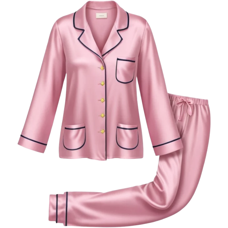 Light pink silk pyjamas set emoji