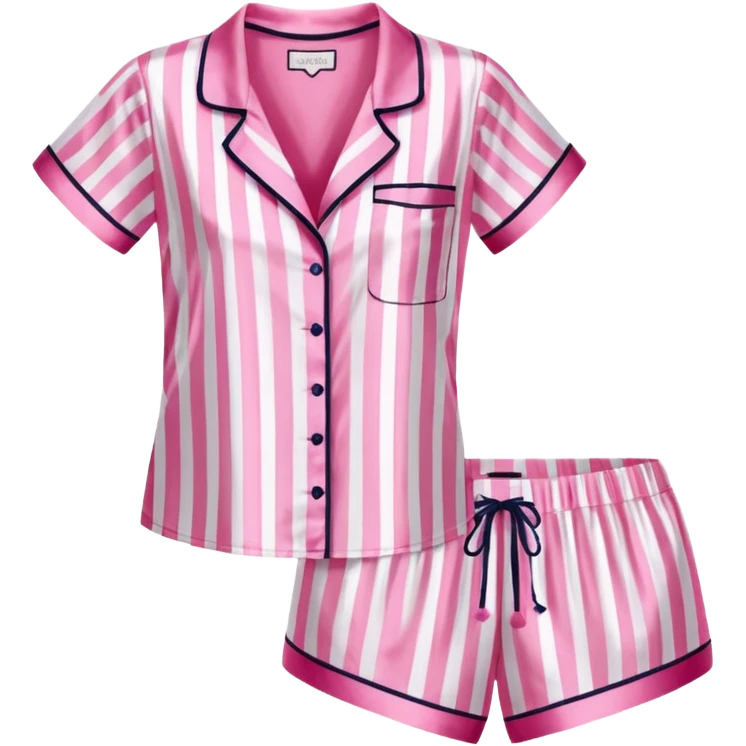 Striped pink and white silk Victoria’s Secret pajama set emoji