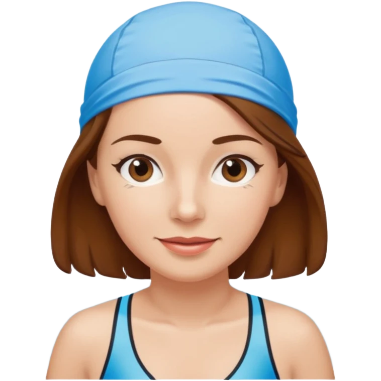 a femela swimming coach with shoulder lengt brown hair and a friendly face - a little older early 50s emoji