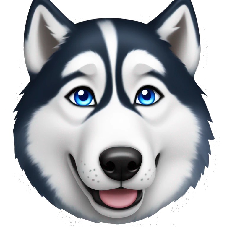 husky black and white with blue eyes emoji