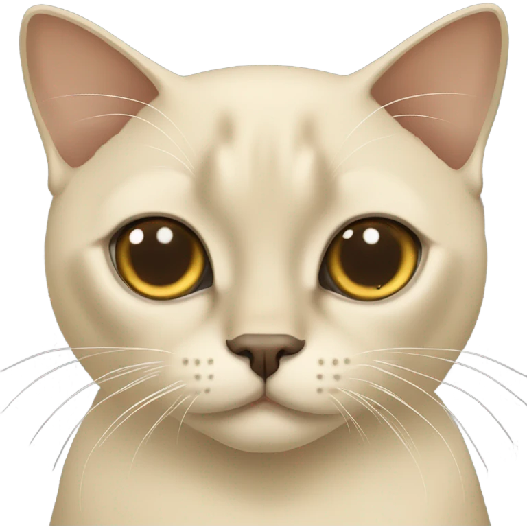 Cream with brown ears Burmese cat emoji