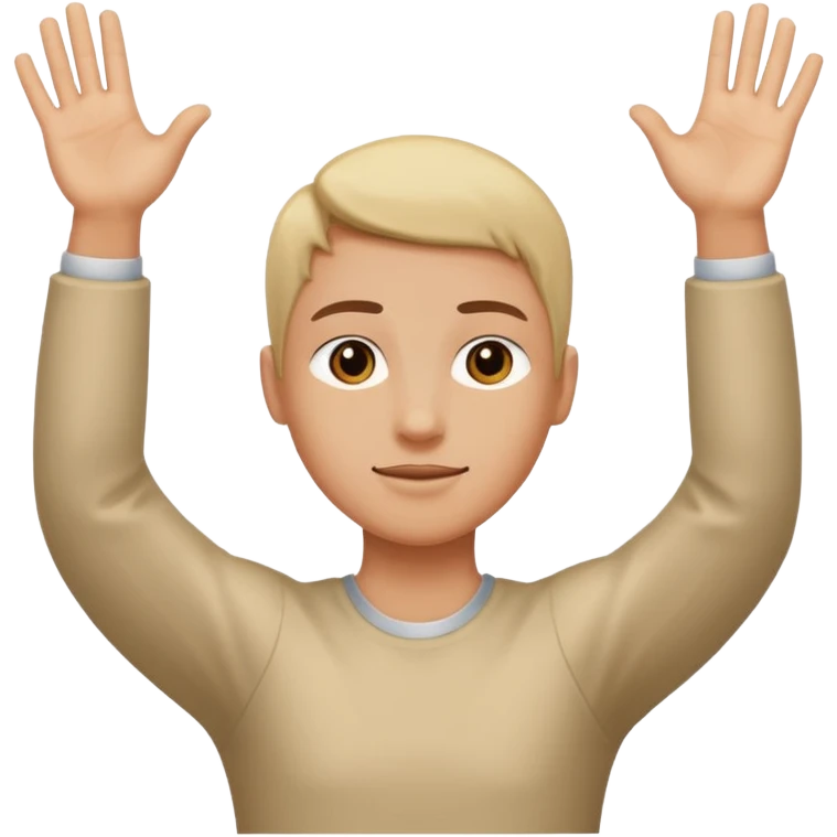 Una persona levantando los brazos y que en el brazo derecho tenga un 6 y en el otro un 7 emoji