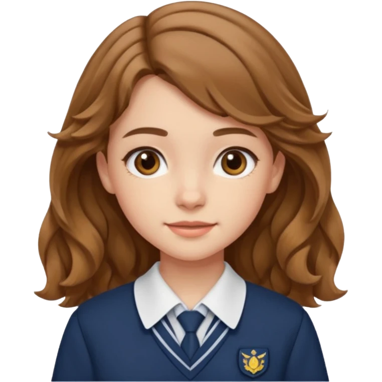 Quiero a una persona morena no tan morena , que sea una adolescente , que lleve uniforme escolar , con un pelo ondulado ,pero no regido , pero que tenga una sonrisa suave, pero que este con un fondo blanco. emoji