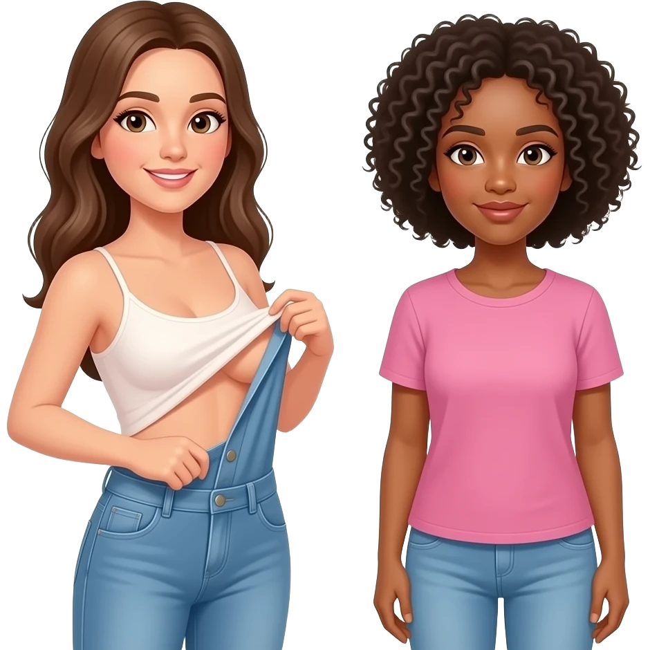 A woman gets naked without clothes not even underwear in front of her friend emoji