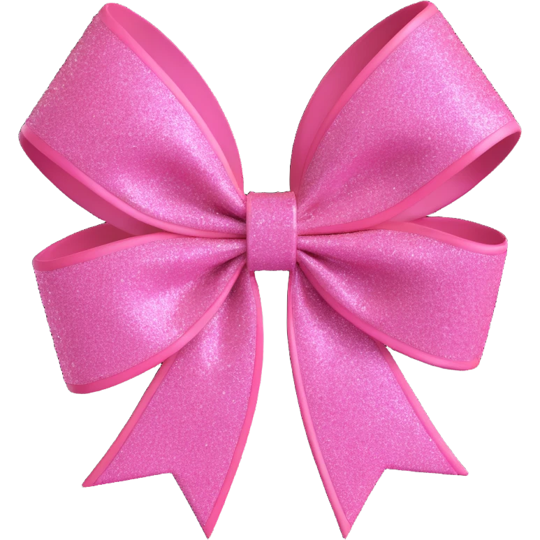 pink bow with sparkling glitter effect emoji