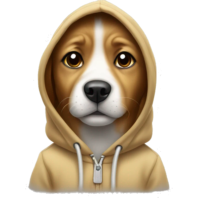 cute dog wearing a hoodie emoji