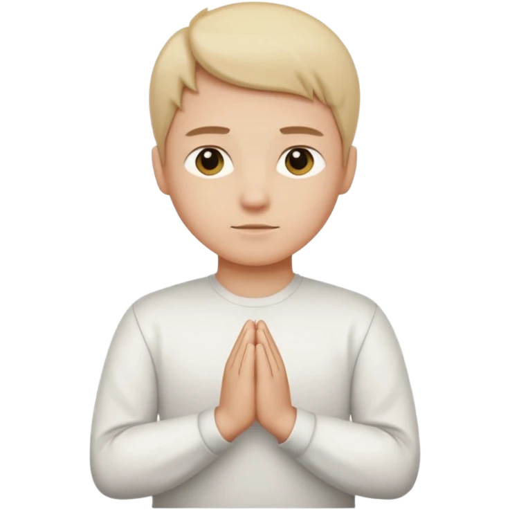 stand and wait with folded hands emoji