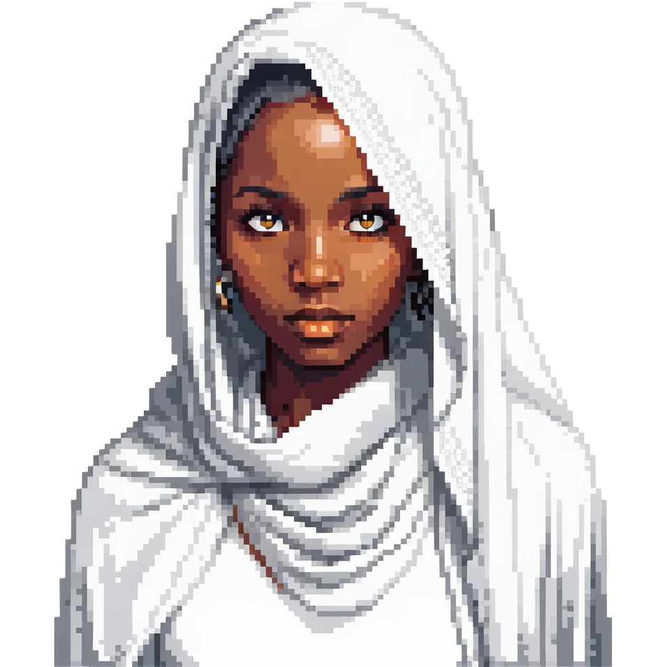 femme noire voilée, yeux profonds, air mystérieux emoji